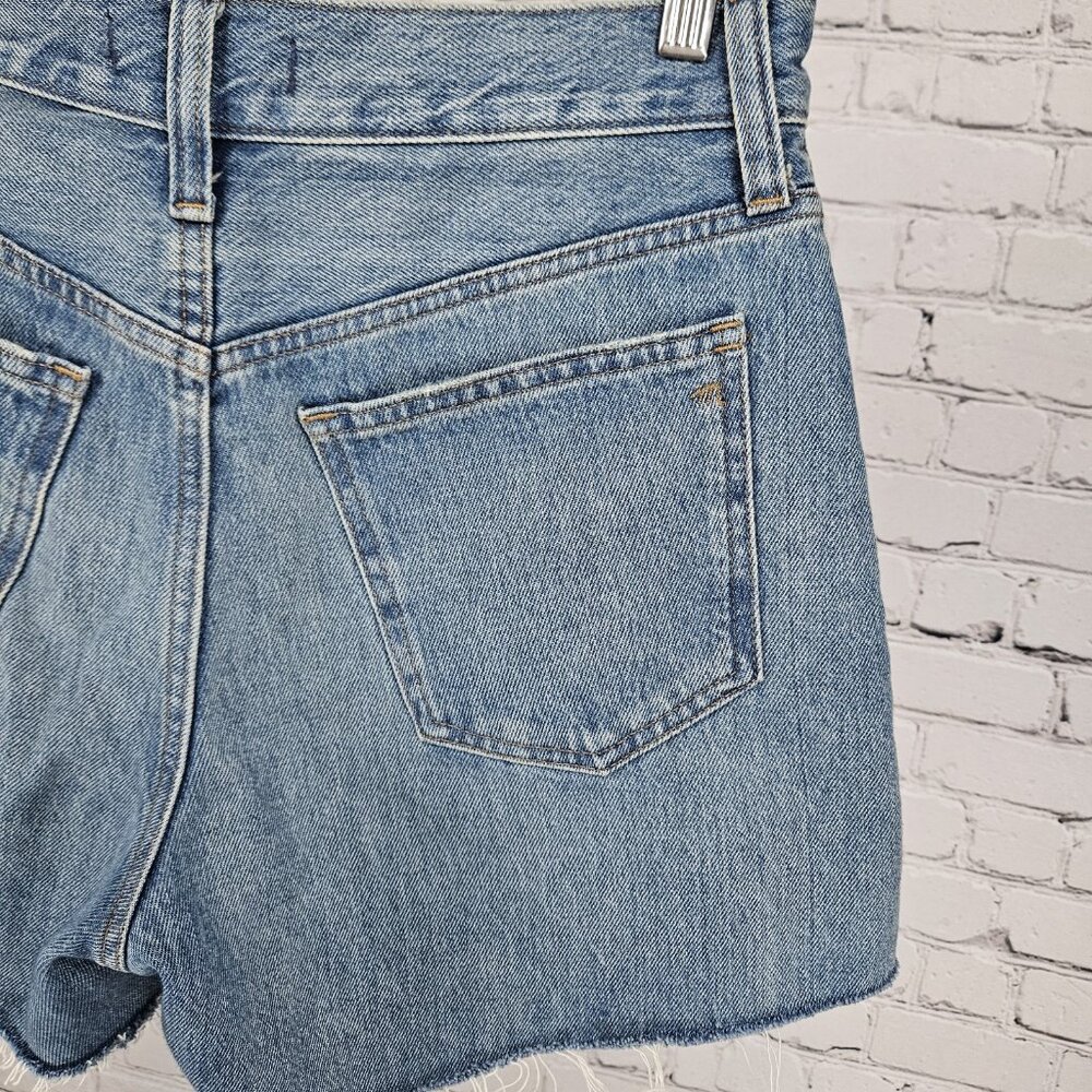 Madewell Blue Relaxed Mid-Length Denim Shorts High Rise Raw Hem 25 (29x5) - Picture 8 of 11